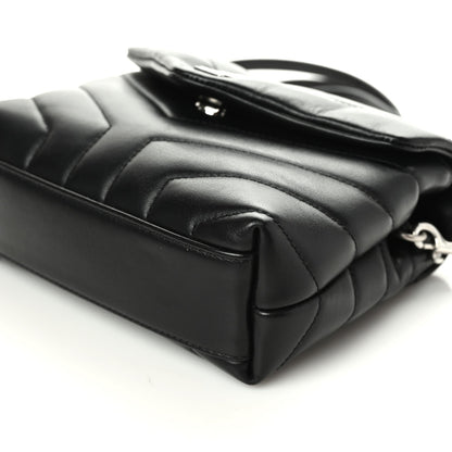 Saint Laurent Calfskin Y Quilted Monogram Toy Loulou Crossbody Bag Black 6 of 9