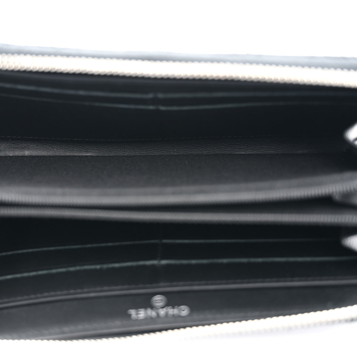 Patent Quilted Large Gusset Zip Around Wallet Black