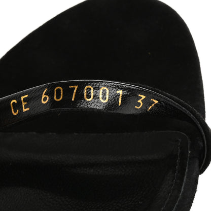 Saint Laurent Suede Lila Wedge Sandals 37 Black 9 of 10