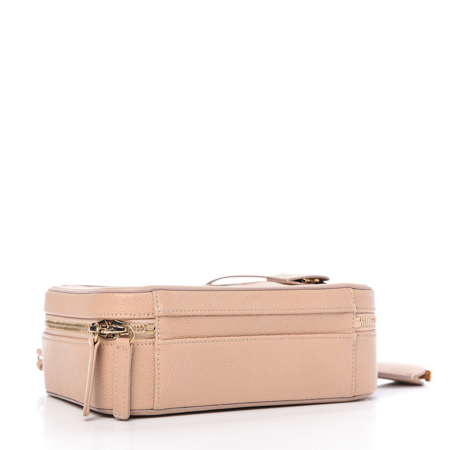 Caviar Quilted Medium CC Filigree Vanity Case Beige