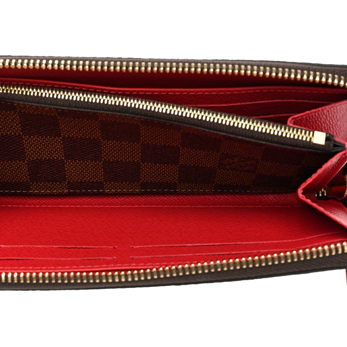 Damier Ebene Clemence Wallet Cherry