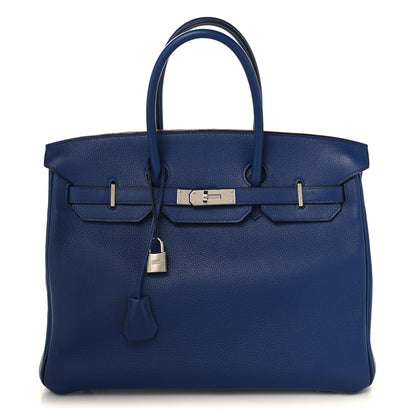 Hermes Taurillon Novillo Sea Surf and Fun Birkin 35 Bleu Saphir 1 of 13
