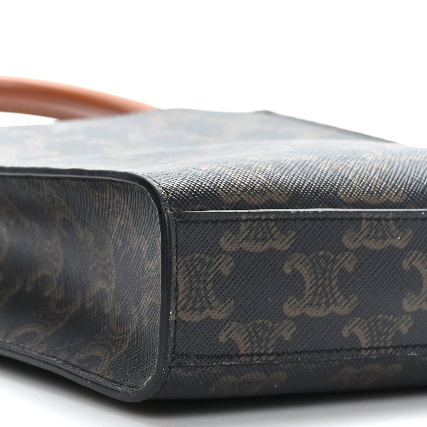 Triomphe Canvas Calfskin Mini Vertical Cabas Tan