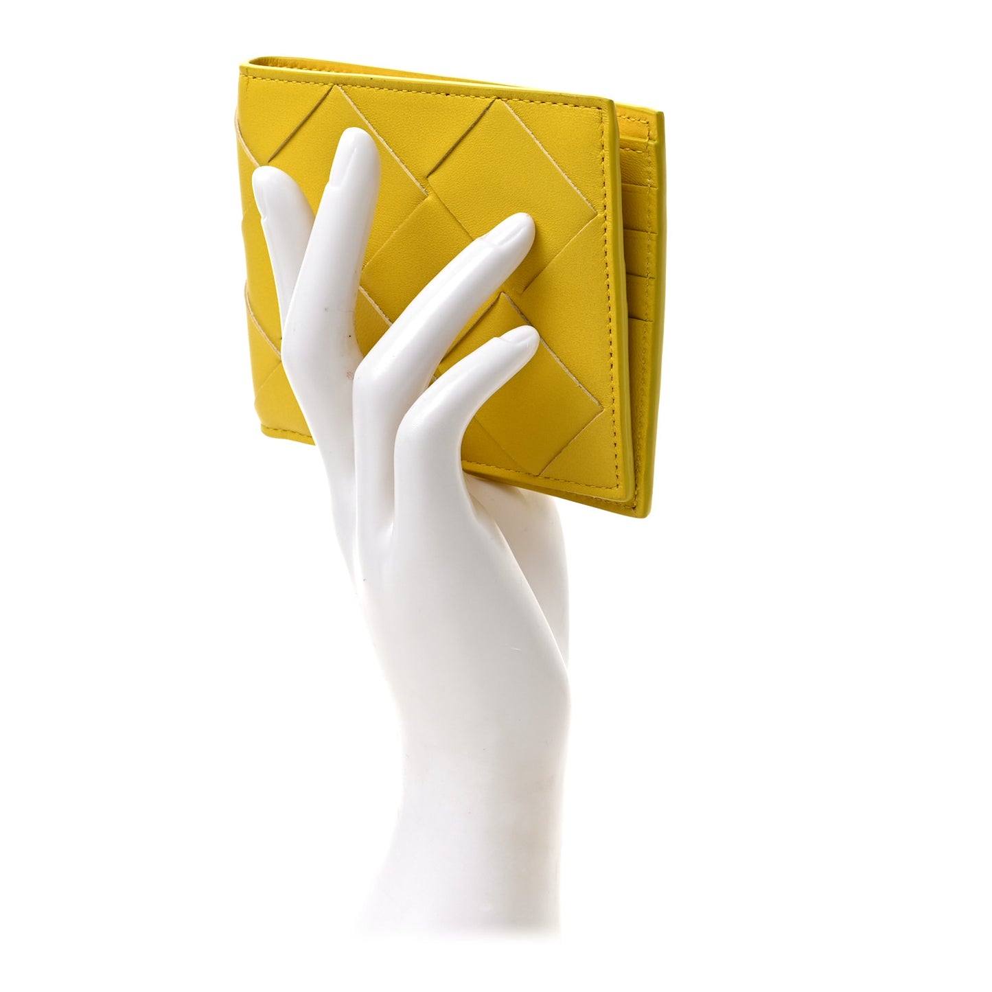 Nappa Maxi Intrecciato Bi-Fold Wallet Buttercup