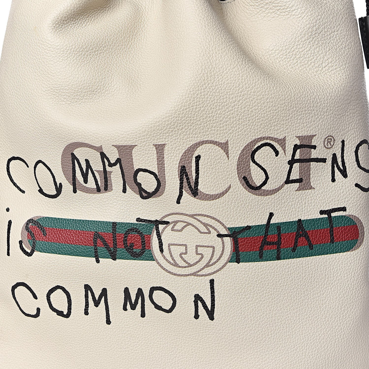 Gucci Calfskin Coco Capitan Logo Drawstring Backpack Mystic White 10 of 10
