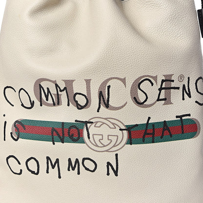Gucci Calfskin Coco Capitan Logo Drawstring Backpack Mystic White 10 of 10