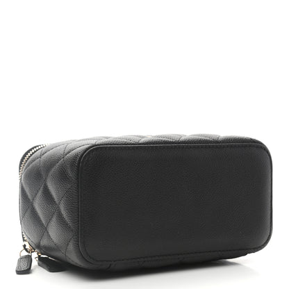 Chanel Caviar Quilted Small Tiny CC Vanity Case With Chain Black 4 of 9