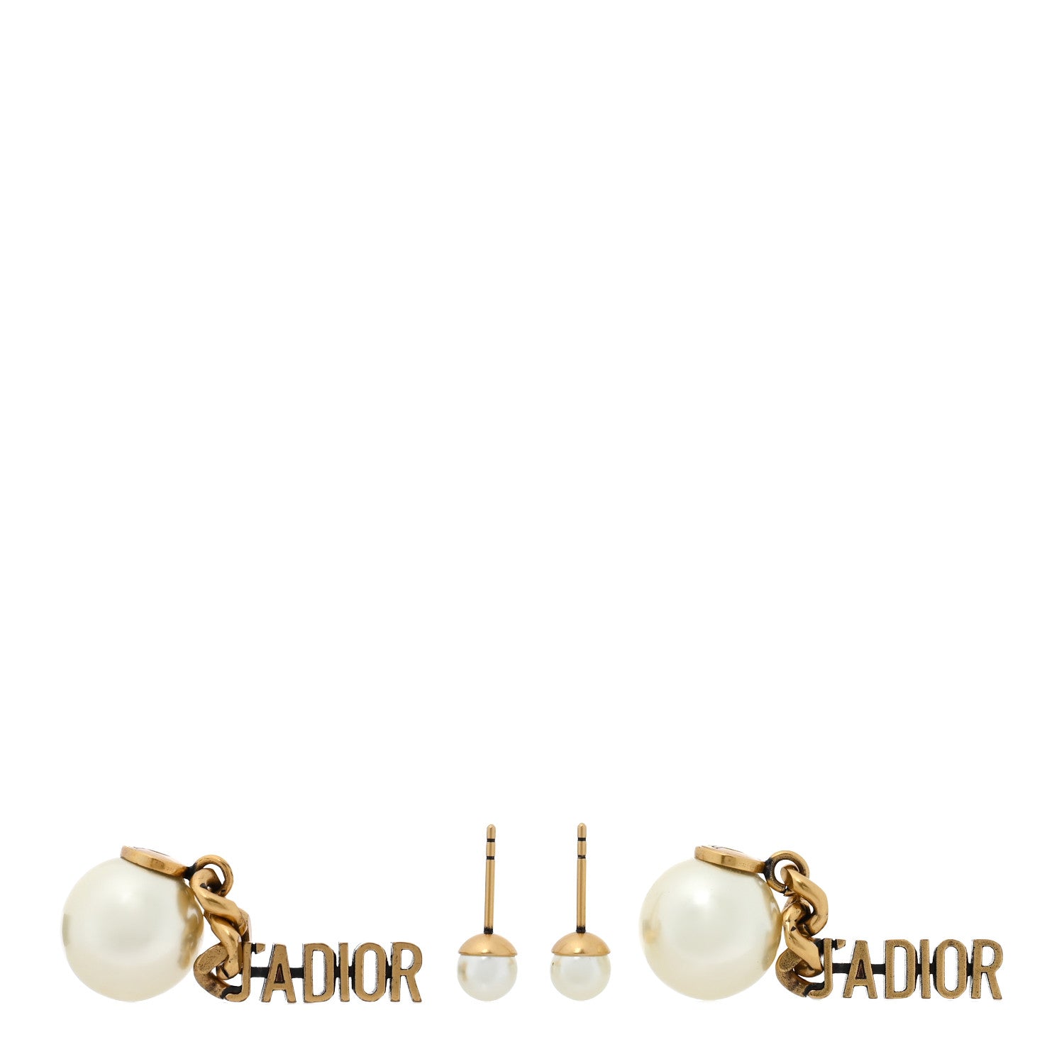 Christian Dior Pearl J'Adior Tribales Earrings Aged Gold 3 of 5