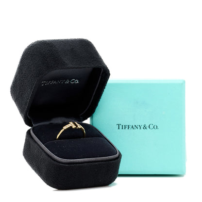 Tiffany 18K Yellow Gold Diamond T Wire Ring 52 6 5 of 5