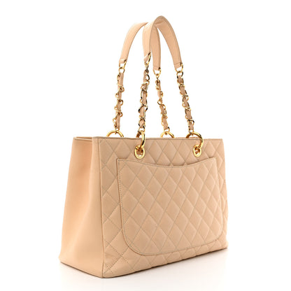 Chanel Caviar Quilted Grand Shopping Tote GST Beige Clair 3 of 14