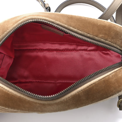 Gucci Velvet Matelasse Small GG Marmont Chain Shoulder Bag Taupe 5 of 12