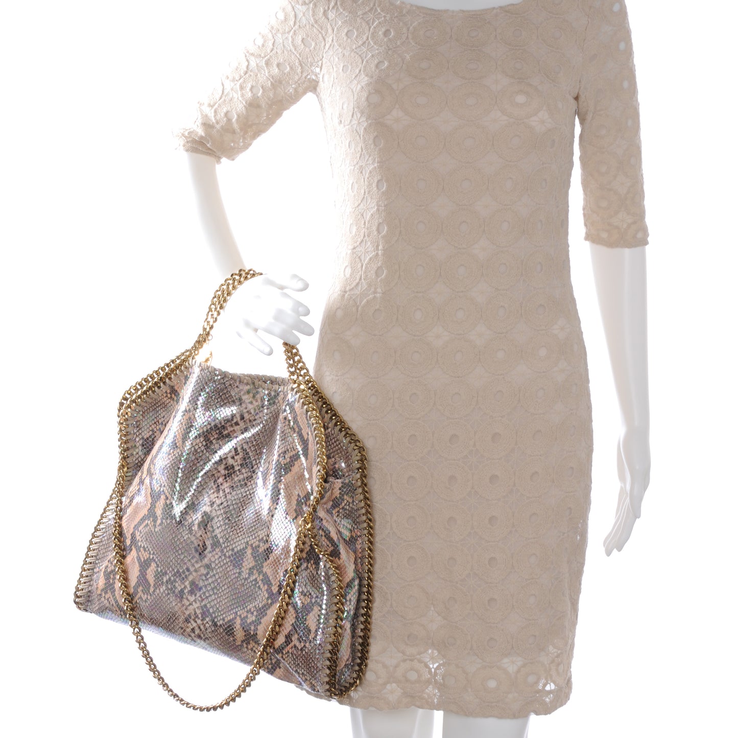 Faux Python Large Oleographic Falabella Nude