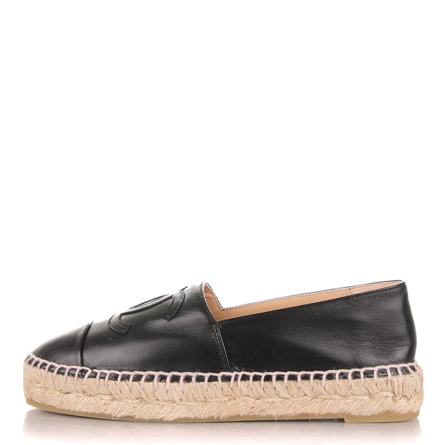Chanel Lambskin CC Espadrilles 35 Black 1 of 7
