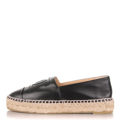 Chanel Lambskin CC Espadrilles 35 Black 1 of 7