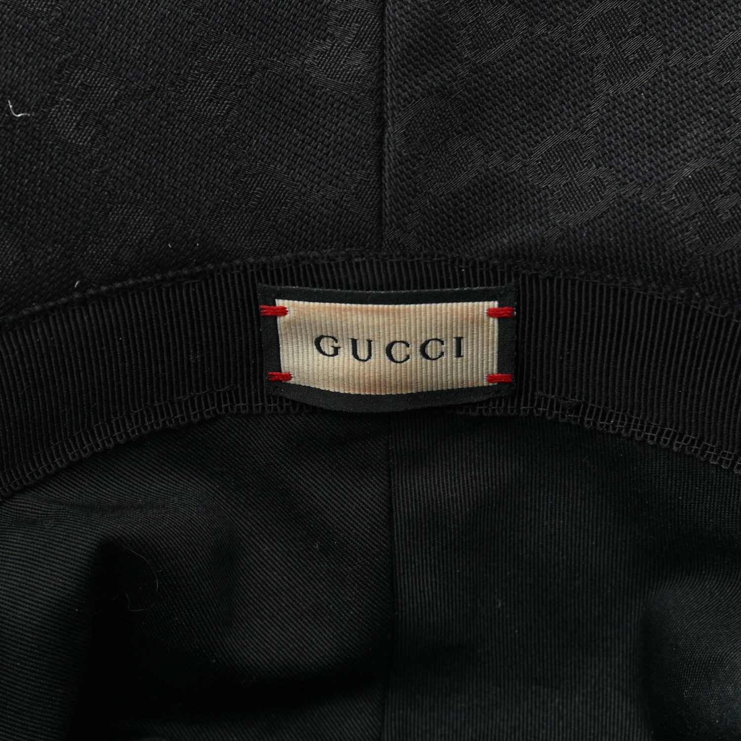 Gucci Monogram Textured Dollar Calfskin GG Jago Bucket Hat L Black 10 of 11