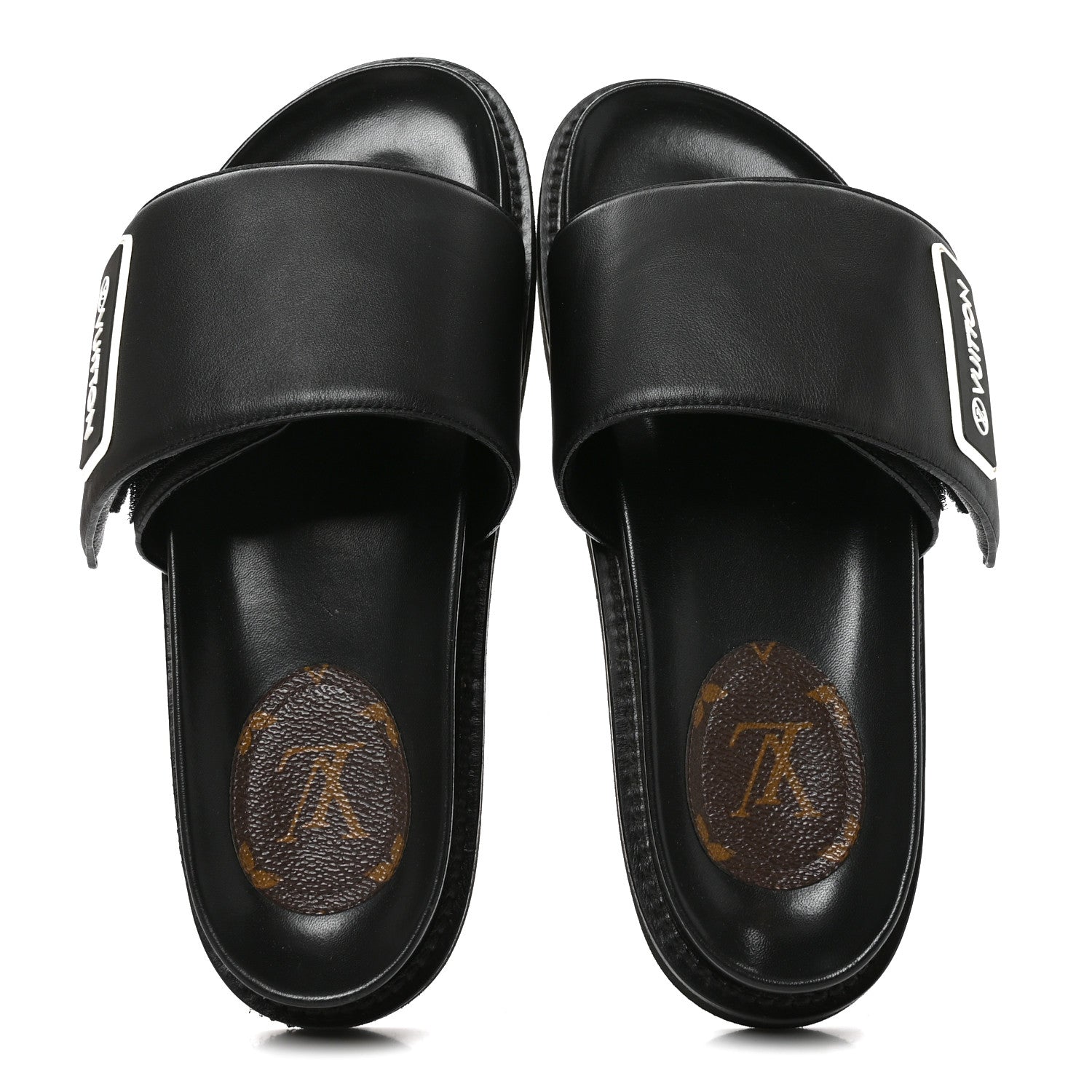 Louis Vuitton Calfskin Womens Pool Pillow Sunset Mules 40 Black 5 of 7