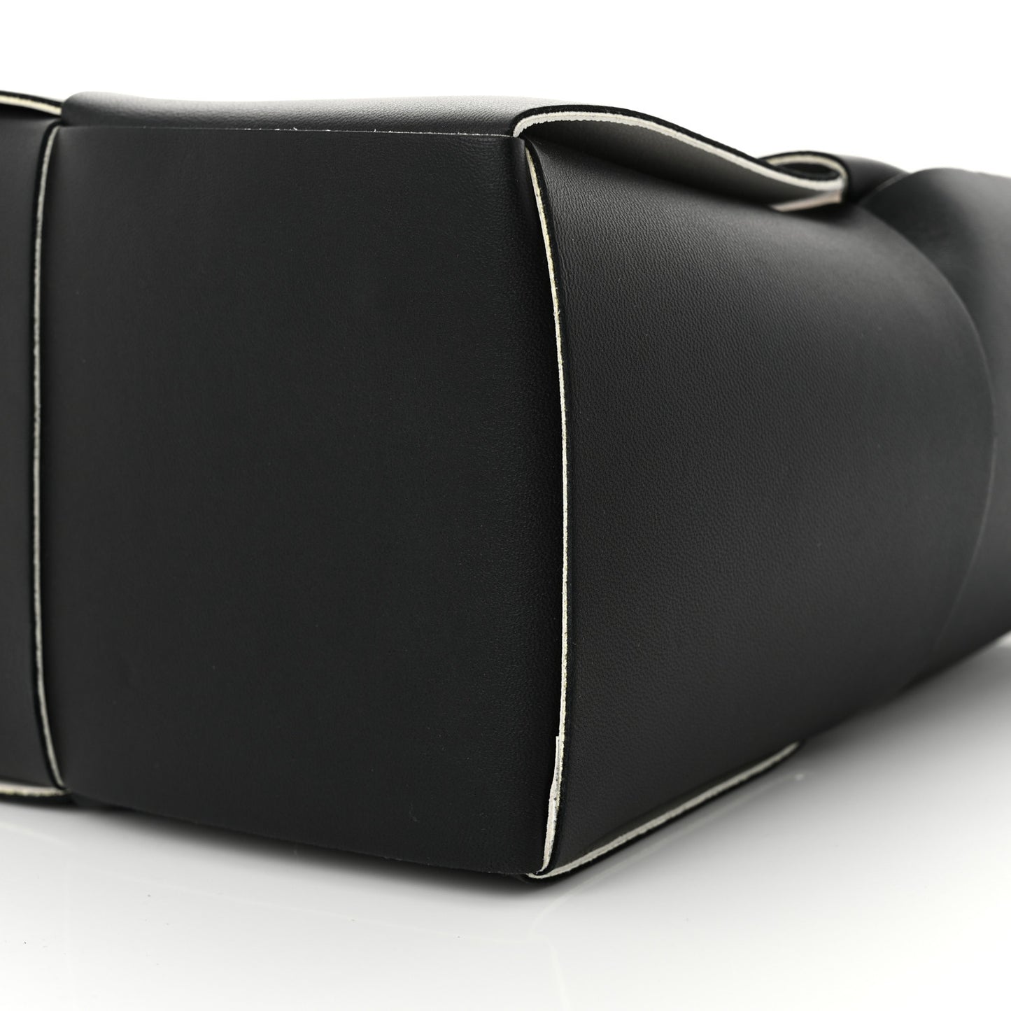 Nappa Maxi Intrecciato Small Arco Tote Black White