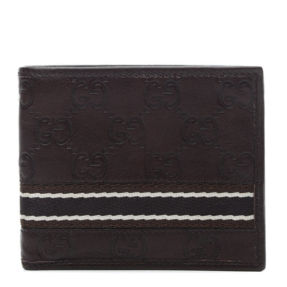 Gucci Guccissima Web Bi-Fold Wallet Dark Brown 1 of 6