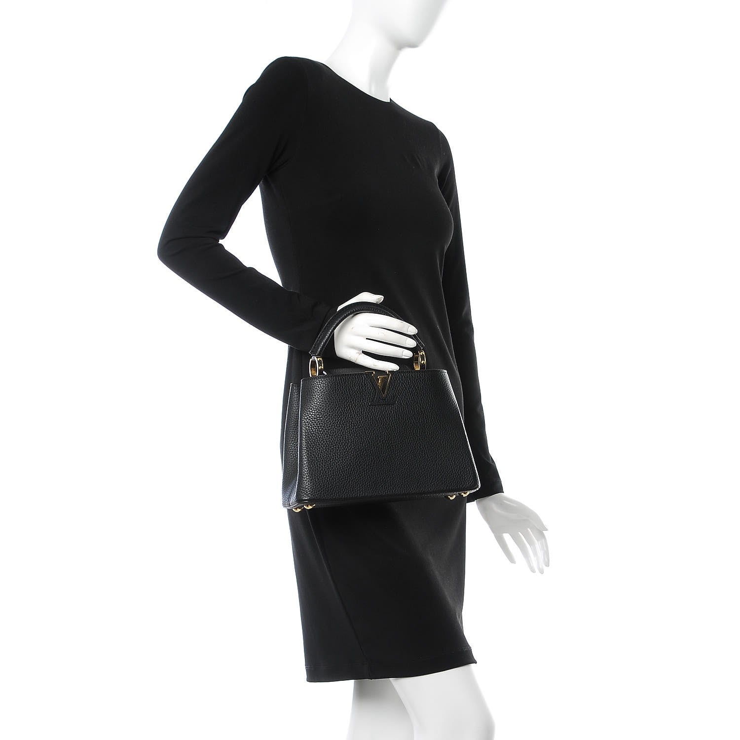 Louis Vuitton Taurillon Capucines BB Black 3 of 8