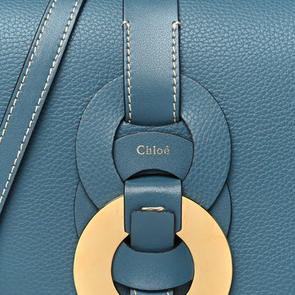 Chloe Grained Calfskin Small Darryl Saddle Crossbody Bag Mirage Blue 7 of 10