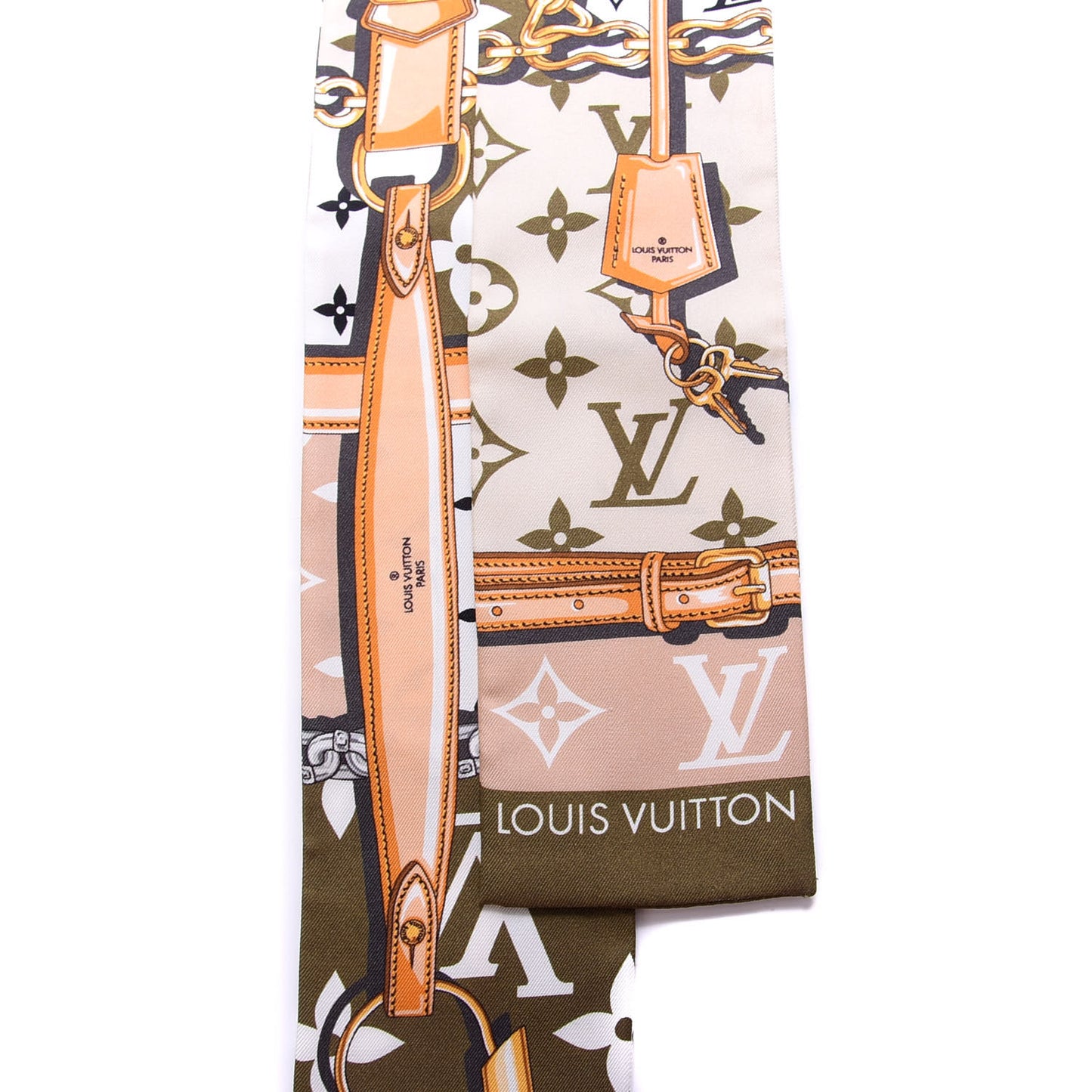 Silk Monogram Giant Confidential Bandeau Kaki