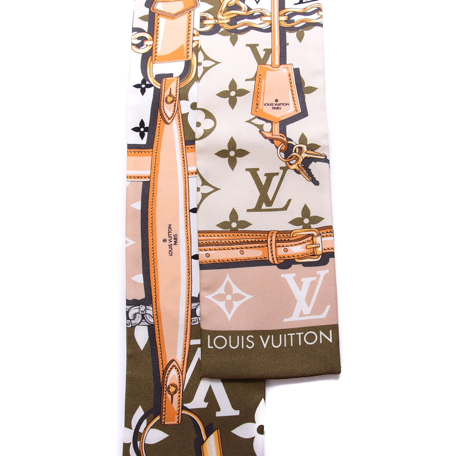 Louis Vuitton Silk Monogram Giant Confidential Bandeau Kaki 2 of 4