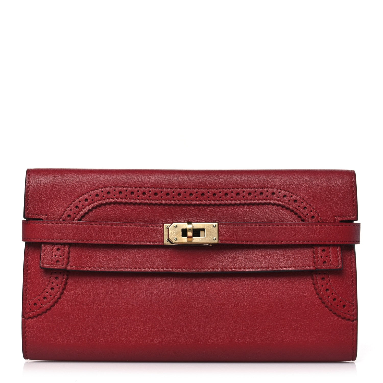 Hermes Swift Ghillies Kelly Longue Wallet Rouge Grenat 1 of 8