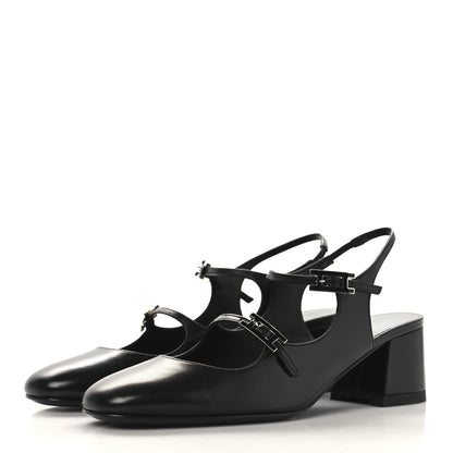 Hermes Goatskin Jackie 50 Pumps 37 Black 4 of 10