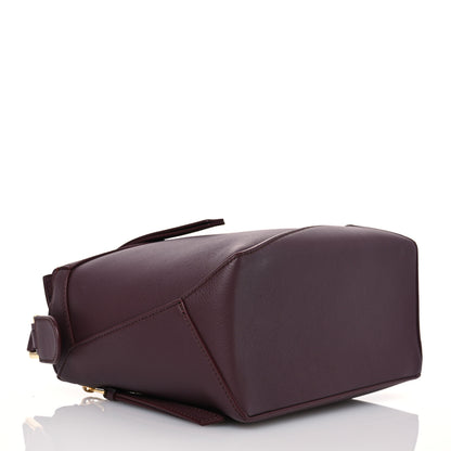Loewe Soft Grained Calfskin Small Puzzle Edge Bag Dark Burgundy 4 of 14