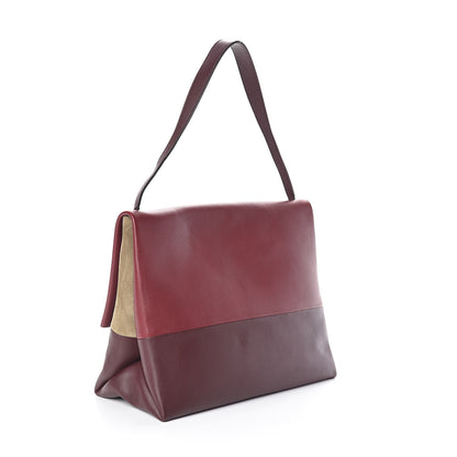 Celine Calfskin Suede All Soft Shoulder Bag Burgundy 3 of 8