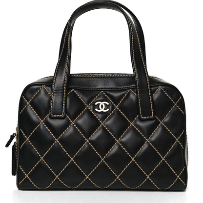 Chanel Calfskin Contrast Stitch Surpique Bowler Black 7 of 10