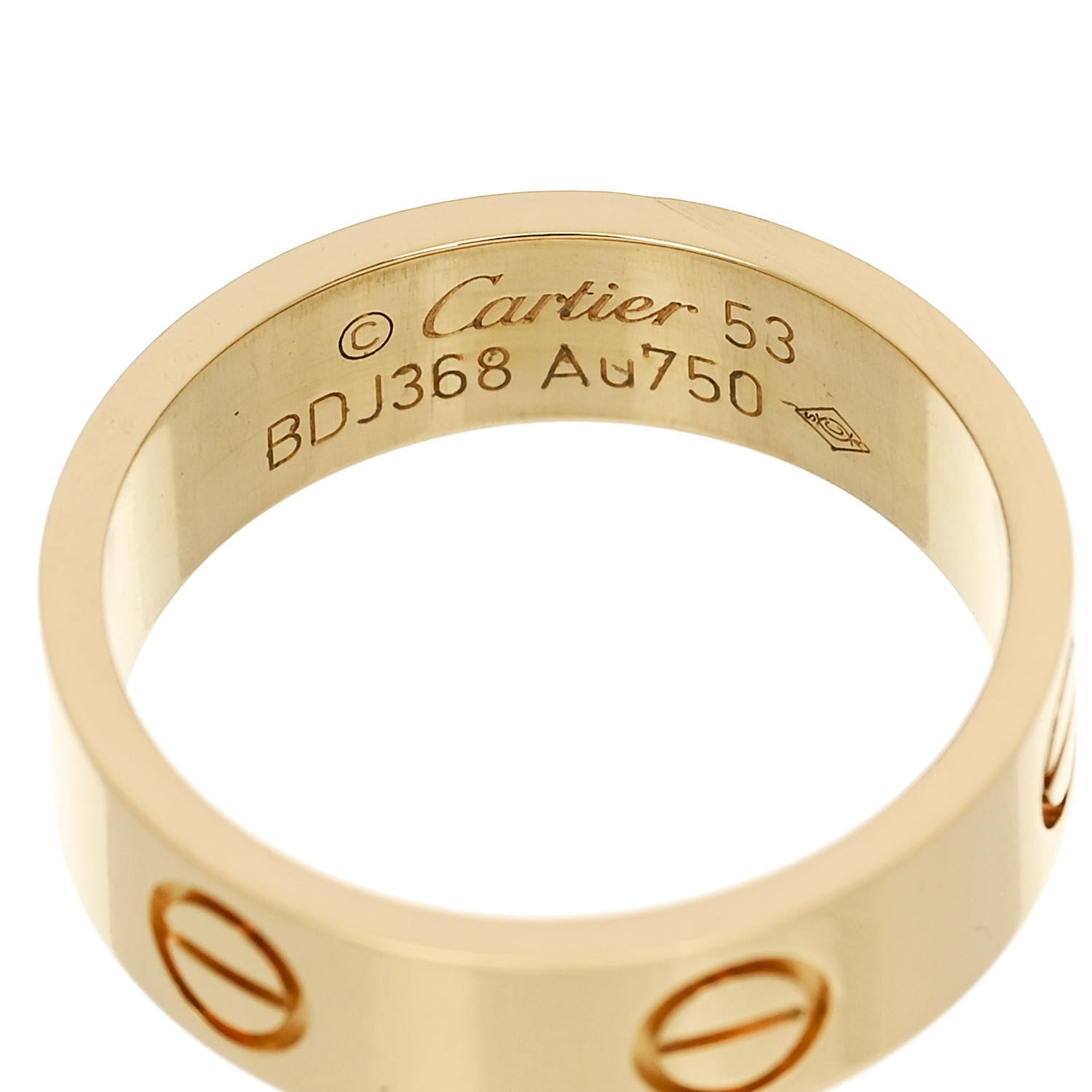 Cartier 18K Yellow Gold 5.5mm LOVE Ring 53 6.5 4 of 4