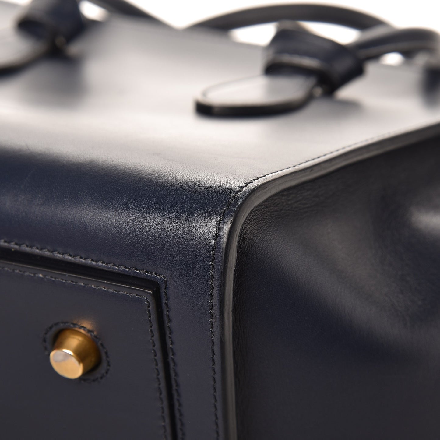 Palmelato Calfskin Mini Tie Knot Tote Navy Blue