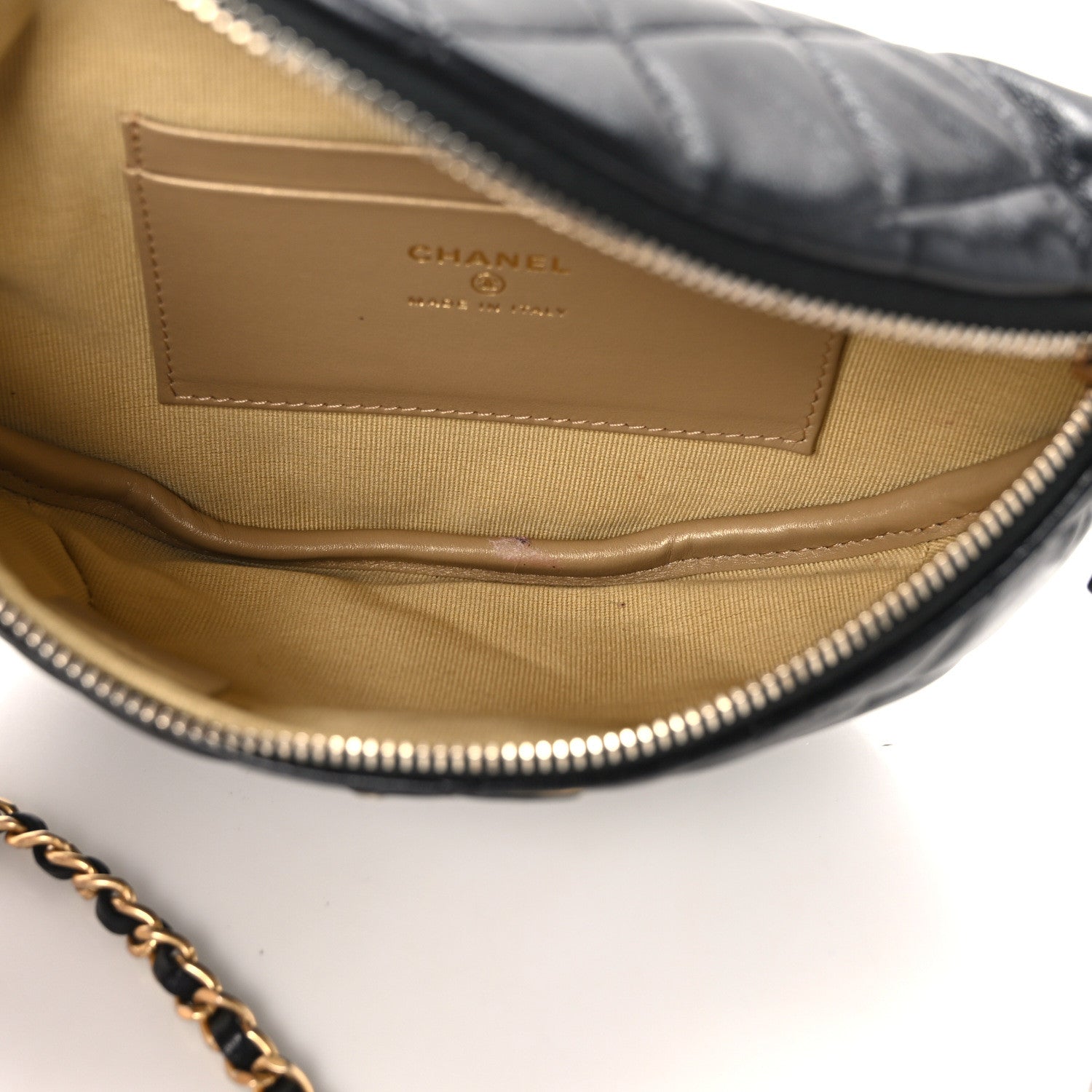 Chanel Shiny Lambskin Enamel Quilted Waist Bag Fanny Pack Black 5 of 11