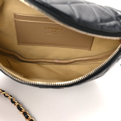 Chanel Shiny Lambskin Enamel Quilted Waist Bag Fanny Pack Black 5 of 11