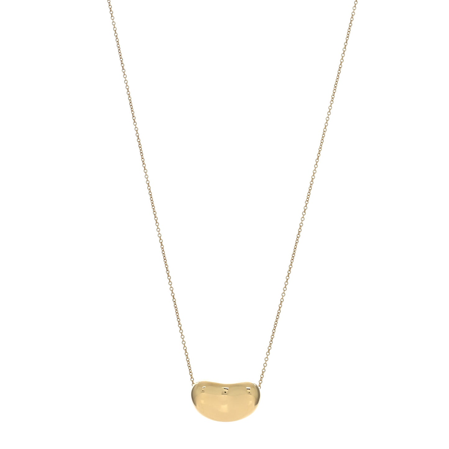 18K Yellow Gold 20mm Elsa Peretti Bean Pendant Necklace