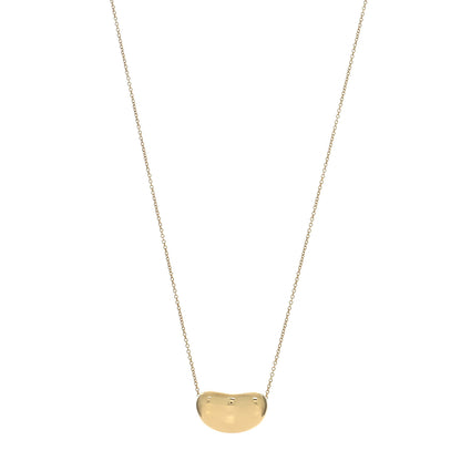Tiffany 18K Yellow Gold 20mm Elsa Peretti Bean Pendant Necklace 1 of 5
