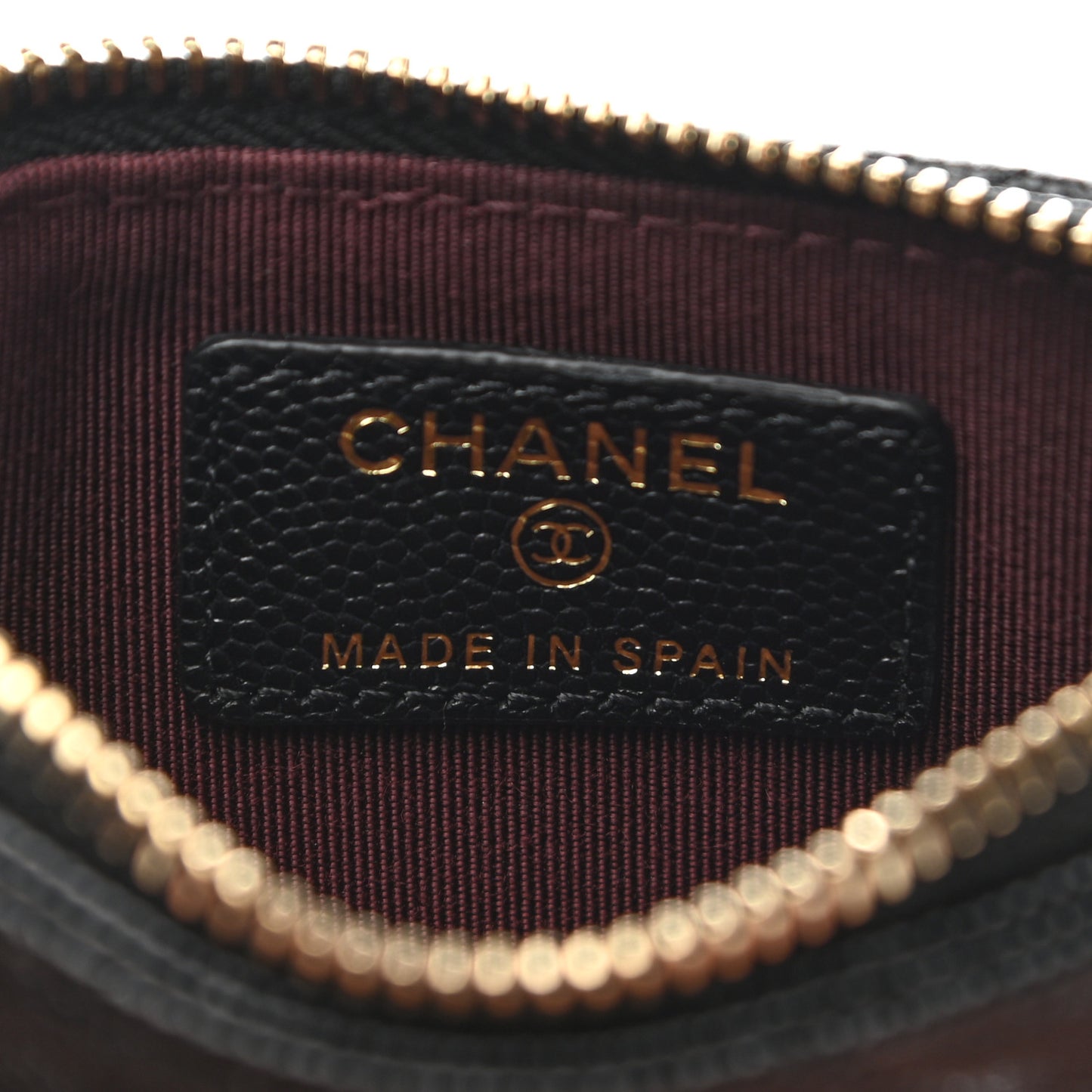 Caviar Quilted Flap Zip Card Holder Black