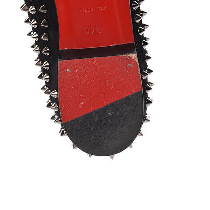 Christian Louboutin Suede Mens Rollerboy Spikes Flat Loafers 39.5 Black 10 of 14
