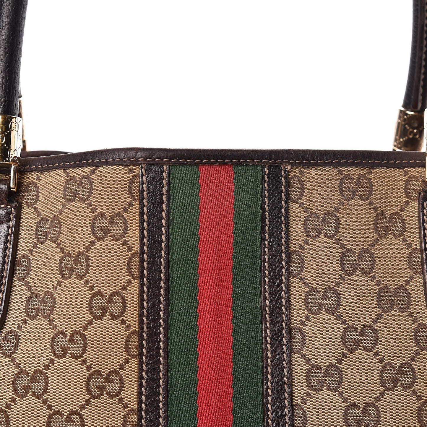 Monogram Web Tote Brown