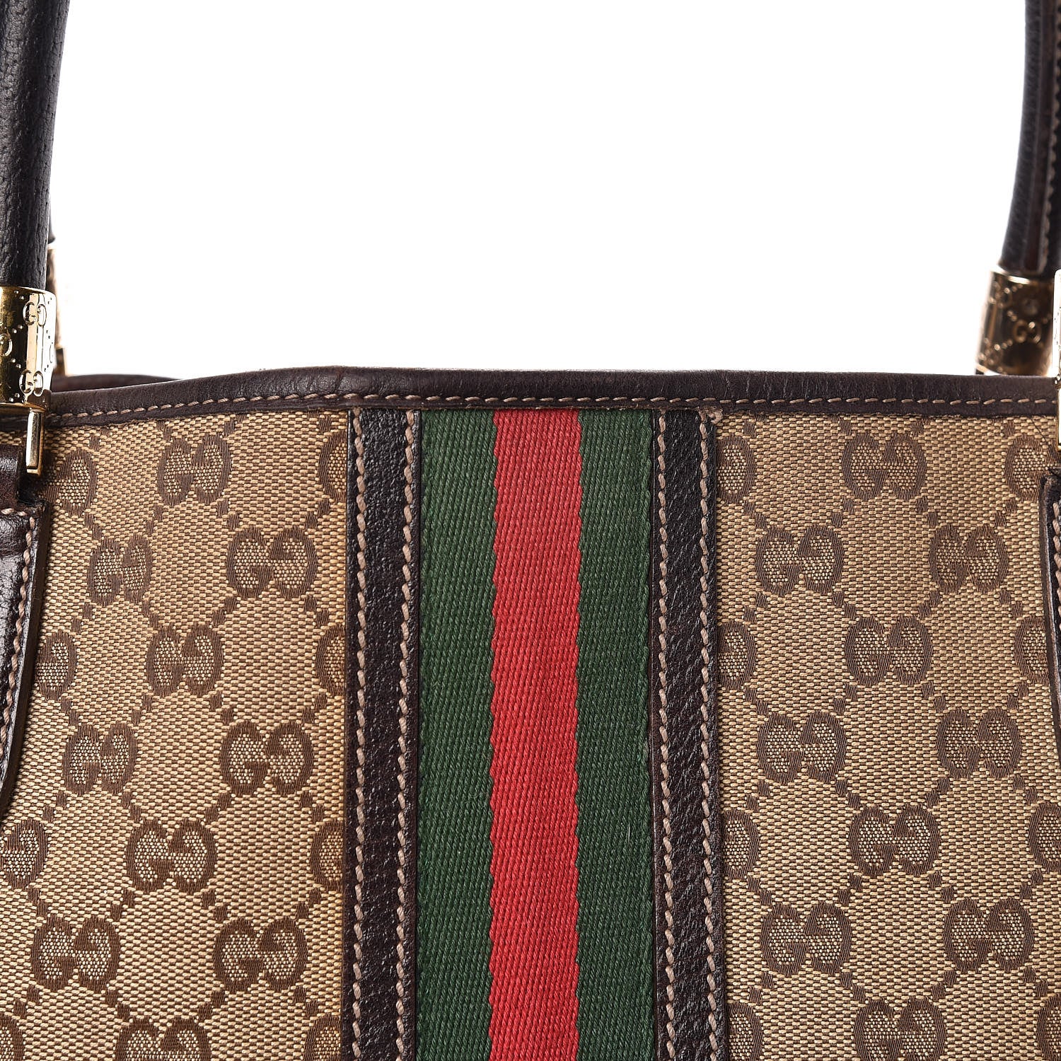 Gucci Monogram Web Tote Brown 27 of 27