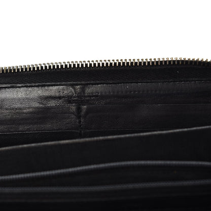 Saint Laurent Patent Y Mail Zip Around Wallet Black 6 of 13