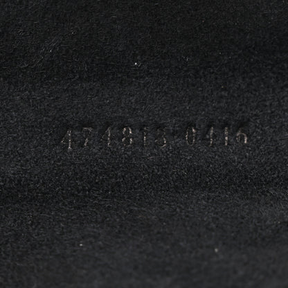 Gucci Calfskin Matelasse Animal Studs GG Marmont Chain Sunglasses Case Black 6 of 7