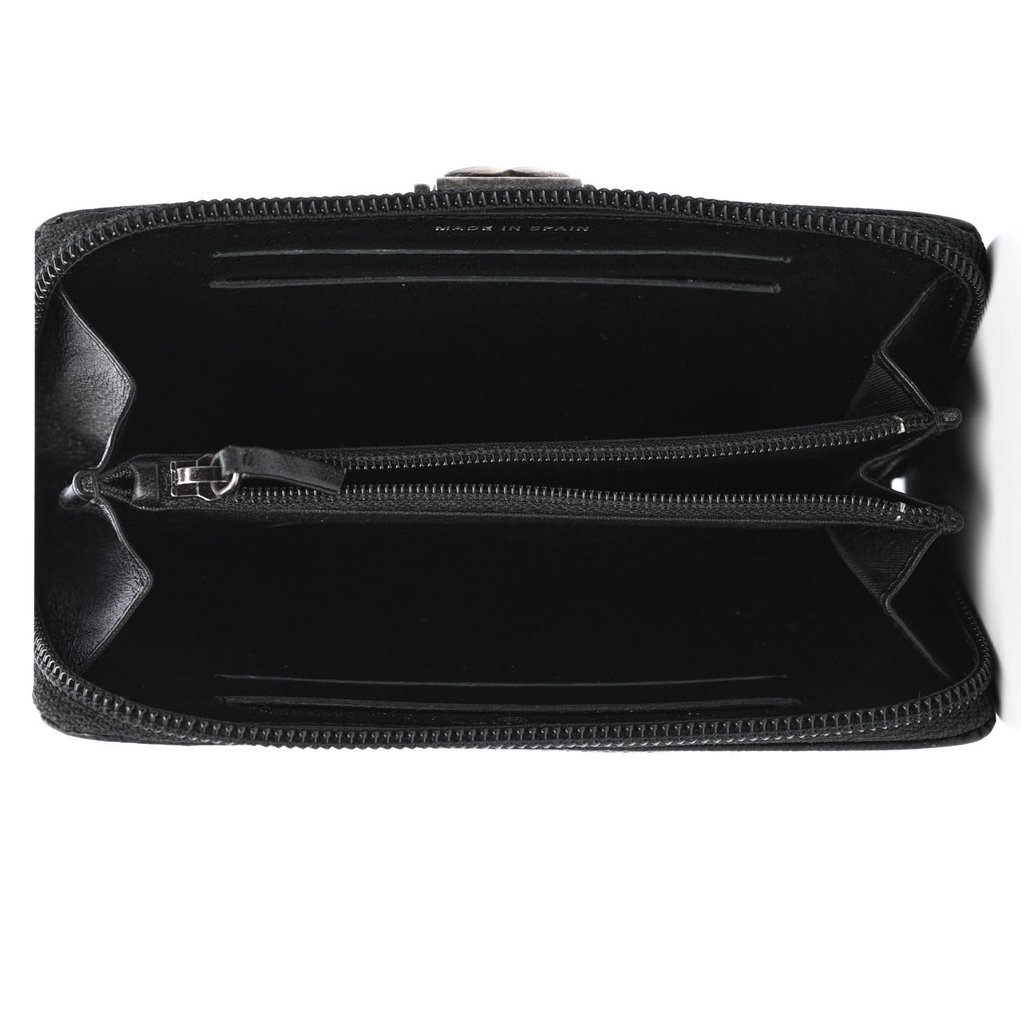 Caviar Quilted Small Boy Zip Around Wallet Black