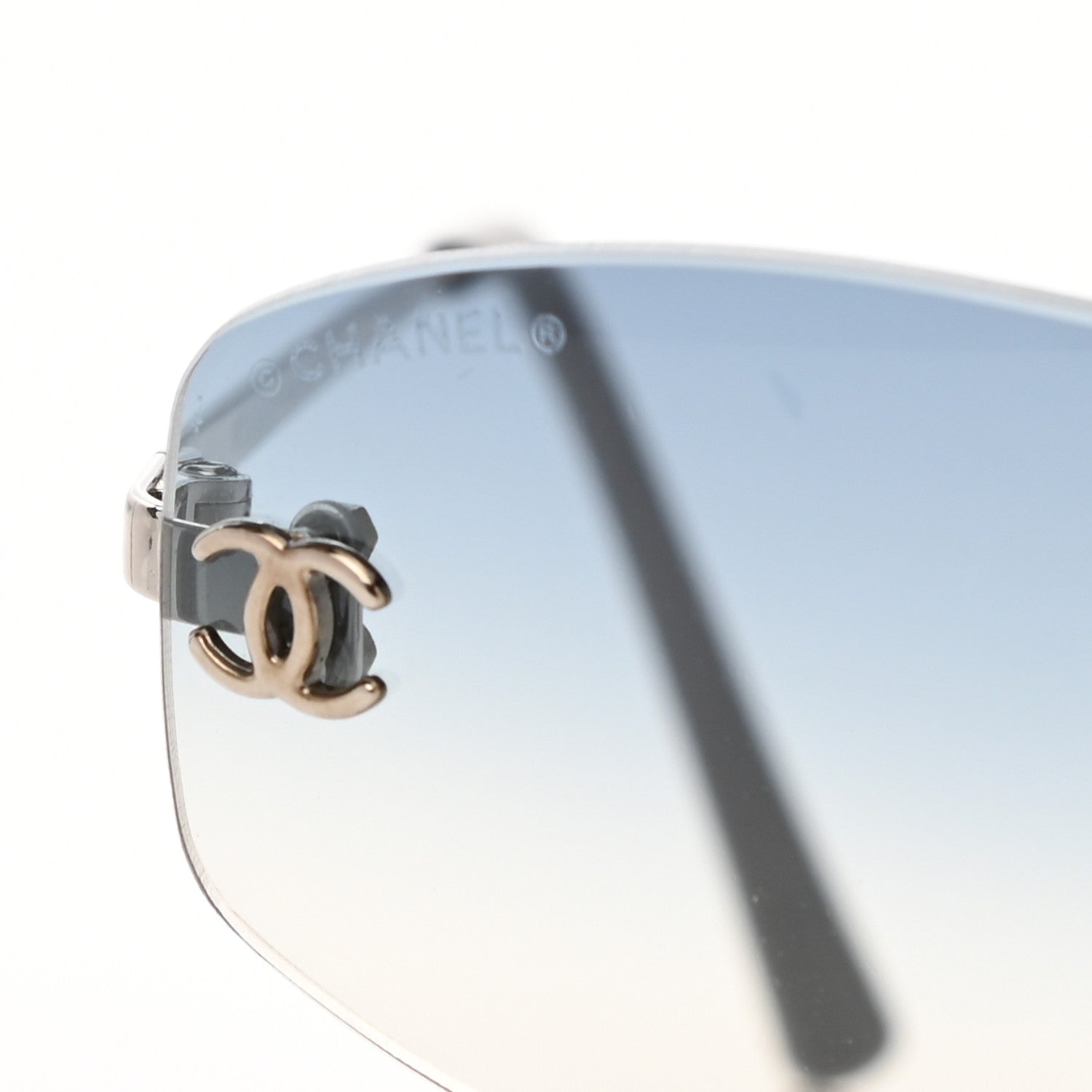 Chanel Metal Frameless Sunglasses 4002 Blue 5 of 8