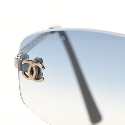 Chanel Metal Frameless Sunglasses 4002 Blue 5 of 8