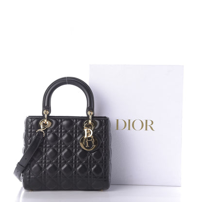 Christian Dior Lambskin Cannage Medium Lady Dior Black 10 of 10