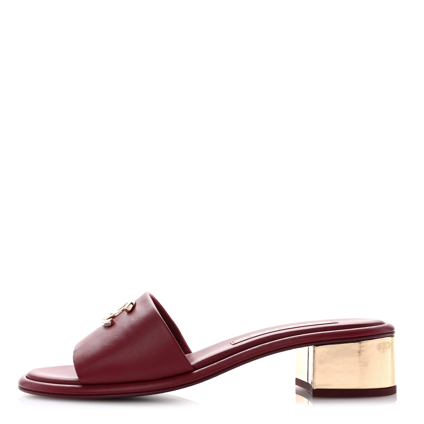 Lambskin CC Mules 38 Burgundy