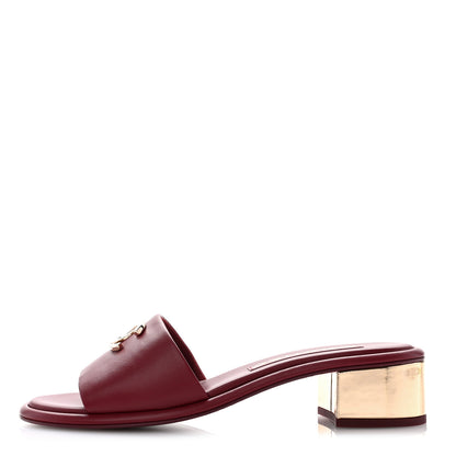Chanel Lambskin CC Mules 38 Burgundy 1 of 10