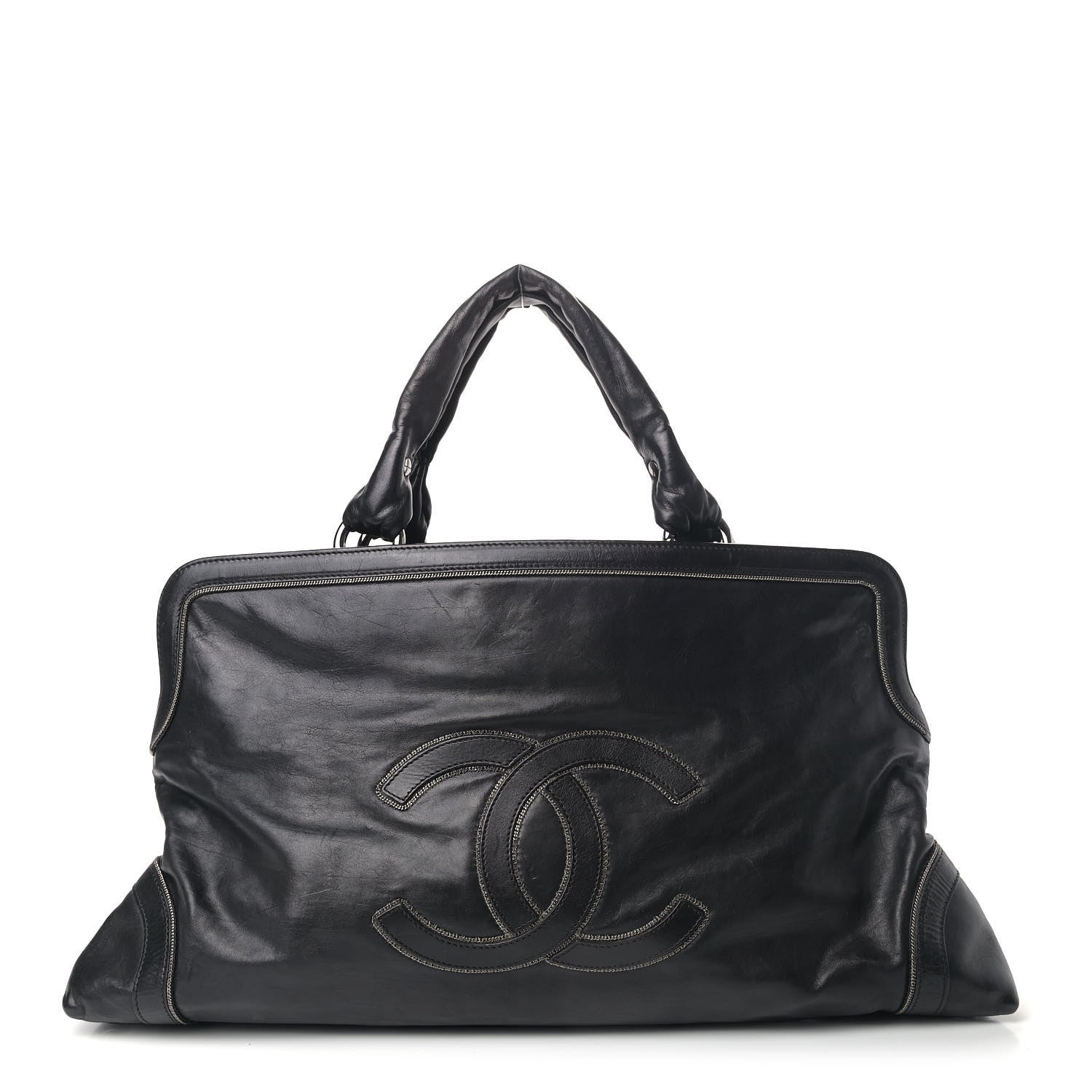 Chanel Lambskin East West Soho Shopper Black 1 of 16